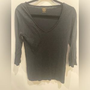 Majestic filatures Paris black linen 3/4 tee